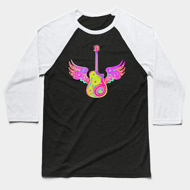 Abstract Guitar Art Baseball T-Shirt by AlondraHanley